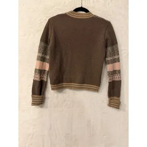 John Galliano Brown Fair Isle Wool Blend Sweater Womens Small Made in Italy Pink thumbnail 4