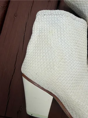 Miista Bondi Off White Woven Leather Western Ankle Boots Size US 7.5 $390 thumbnail 11