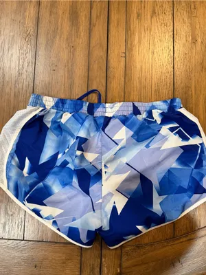 Under Armour Blue and White Geometric Athletic Shorts thumbnail 4