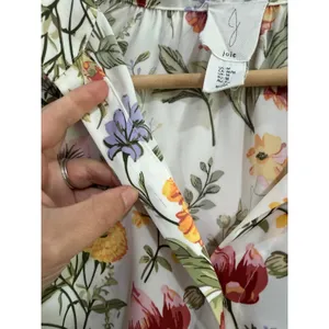 Joie Floral Print Button Down Blouse White Garden Botanical Long Sleeve Medium thumbnail 6