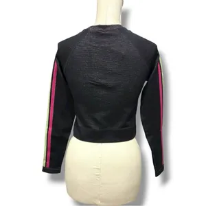 320 Fabletic | NWT Black Aisley Seamless Long Sleeve Crop Top (Size S) thumbnail 7