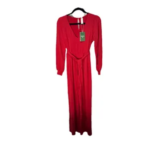 Halara SculptKnit V-neck Long Sleeve Belted Jumpsuit with Pockets-Easy Peezy S thumbnail 2