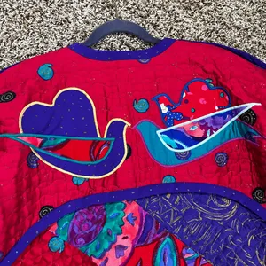 Quilted jacket w/doves multi colored. Red Size XL thumbnail 8