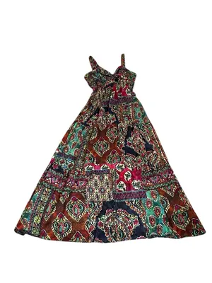 Signature Multicolor Tiered Maxi Dress Flowy Boho Resort Wear Summer Size 12 thumbnail 2