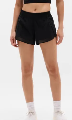 Athleta Mesh Racer Run Shorts 4" Black Athletic Lightweight Size Medium thumbnail 1