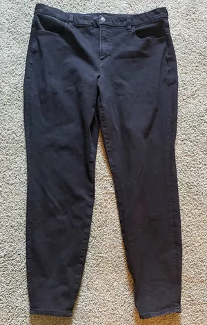 American Eagle Curvy High Rise Jegging Black Dream Stretch Womens Size 18 Long thumbnail 1