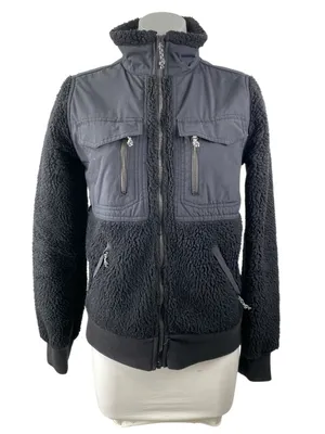 Burton Bolden Women's Black Fleece Sherpa Utility Long Sleeve Full Zip Jacket S thumbnail 1