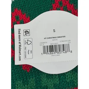 Holiday Time Ugly Unisex Christmas Santa Sweater Pocket House‎ Red/Green Sz S thumbnail 9