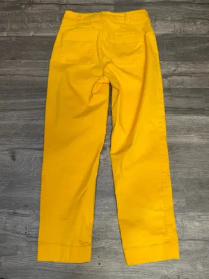 LOFT High Rise Straight Pants Size 2 Golden Yellow Stretch thumbnail 7