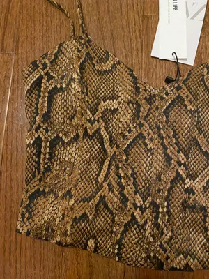 Nwt Animal Print Bustier Spaghetti Strap Crop Top thumbnail 7
