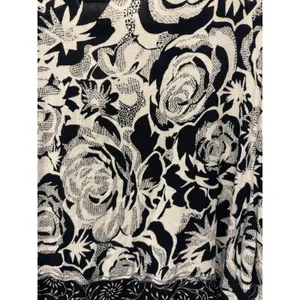 Women Draper and Damons PXL Rayon Black Off White‎ Floral Button Pullover Blouse thumbnail 11