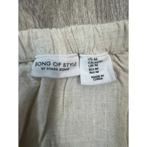 Song of Style Aimee Song‎ Linen Rayon Maxi Skirt Side Slit Beige Women Medium thumbnail 3