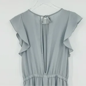 Aritzia Wilfred fleurette jumpsuit womens M ruffle sleeve cropped wide leg gray thumbnail 7