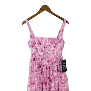 Lulus Colwyn Light Magenta Floral Jacquard Bustier Midi Dress size L NWT thumbnail 6