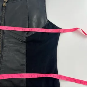 Vintage leather full zip dress black sz‎ XXS (fits XS) thumbnail 5