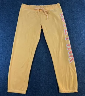 Victorias Secret PINK Sweatpants Orange Yellow Graphic Joggers Large Y2K Style‎ thumbnail 1