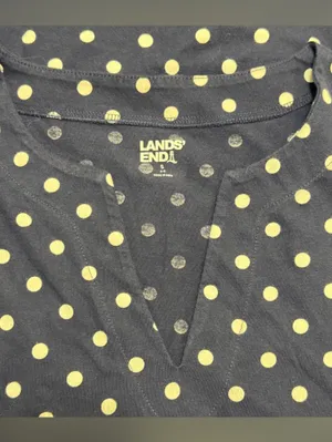 Lands End Women's Cotton Jersey Swim Cover-up Polka Dot Print Dress Size Small thumbnail 5