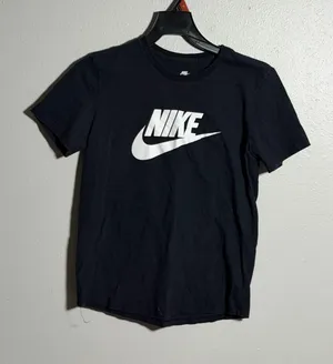 Nike Women Black Nike Tee White Swoosh Logo Activewear size XS thumbnail 1