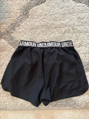 Under Armour Women's Black Athletic Shorts with Branded Waistband thumbnail 2