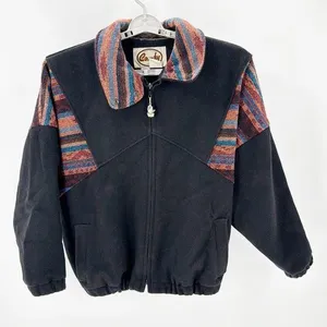 Vintage Comfy USA wool southwestern western Aztec jacket size 10 black thumbnail 1
