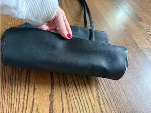 Nine West Black Shoulder Bag with Logo Charm thumbnail 6