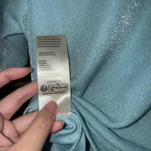 Anthropologie NWT $68 By Sky Blue Short-Sleeve Shine Cropped Pullover Tee M thumbnail 7