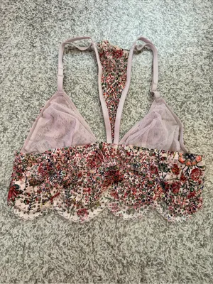 Victorias Secret Floral Lace Bralette in Blush Pink thumbnail 3
