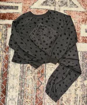 Leopard Print Sweat Set Green thumbnail 1