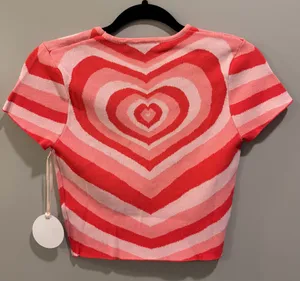 Revolve More To Come Harper Heart Print Cropped Top Pink Multi thumbnail 3