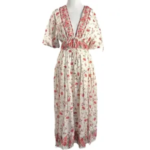 Free People Dainty Ethereal Cottage Floral Lysette Maxi Dress Large Bohemian thumbnail 7
