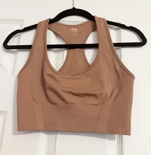 YPB (A&F) Brown Neutral Razorback Sports Bra thumbnail 1