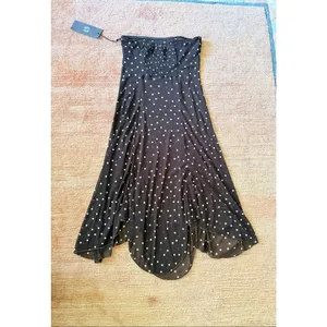 NWT Sans Souci Polka Dot Sheer Strapless Handkerchief Tube Dress Top Size M Y2K thumbnail 11