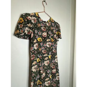 RHODE Black White Yellow Floral Lulani Crew Neck Short Sleeve Cocktail Dress 2 thumbnail 4