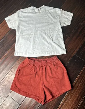 Crewneck short sleeve T-shirt & elastic waist cotton shorts Los Angeles Apparel thumbnail 1
