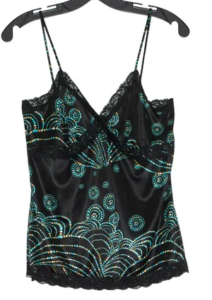 Rue 21 Tank Top Y2K Babydoll Whimsigoth Witchy Romantic Feminine Boho Lace Black Large thumbnail 1