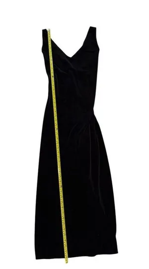 Frederick's of Hollywood Black Sleeveless Velvet Midi Dress Size M thumbnail 3
