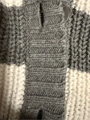 2000s vintage style 2011 aeropostale gray and white striped hooded knit cardigan thumbnail 11
