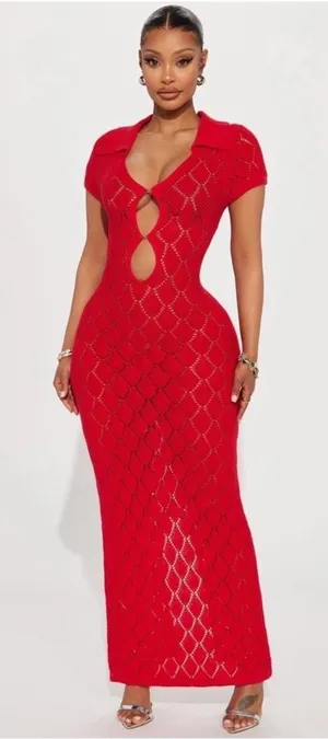 Dream Vacation Crochet Maxi Dress thumbnail 1