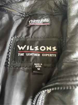 Vintage 80s 90s Wilson’s Leather Black Genuine Leather Bomber Jacket Sz Medium thumbnail 12