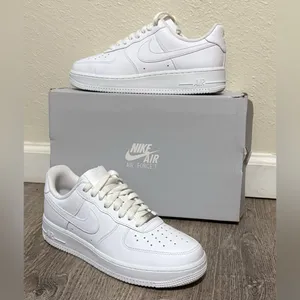 Nike Air Force 1 Low Triple White Sneakers | Women’s Size 9 Classic Clean Kicks thumbnail 2