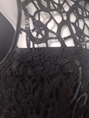 Cache Black Sleeveless Sequin Lace Top thumbnail 2