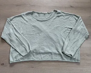 Aeropostale Light Sage Knit Boxy Fit Lightweight Sweater Size Small thumbnail 1