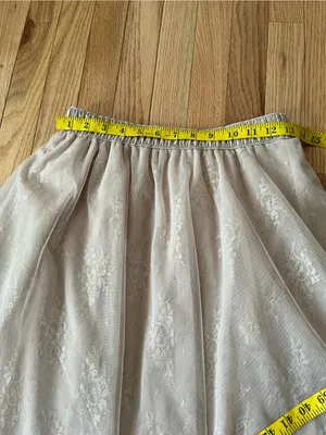Cream Tulle Midi Skirt Floral Medium Bridal Cottagecore Romantic Wedding Guest thumbnail 4