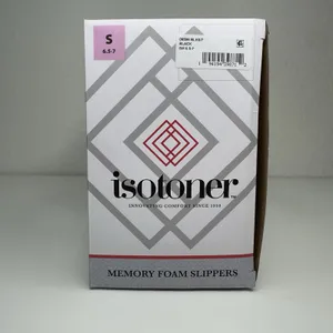 Isotoner Women’s Memory Foam Slippers Black Faux Fur Size S 6.5–7 NIB NEW In Box thumbnail 4