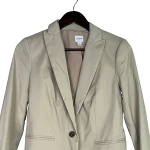 J. Crew Willa Long Sleeve Single Button Stretch Suit Coat Jacket Blazer 2 Beige thumbnail 2