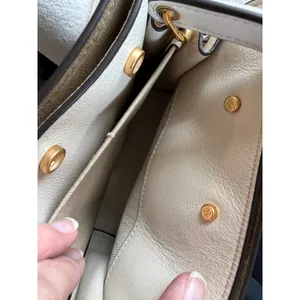 Tory Burch Petite Lee Radziwill Double Suede Leather Crossbody Bag Cream Women thumbnail 8