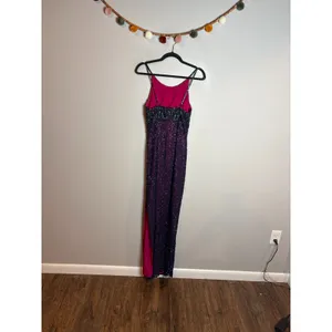 Y2K Sean Collection silk beaded formal dress thumbnail 3