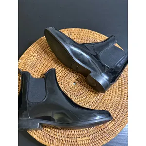 Marc Fisher Womens Black Glossy‎ Chelsea Rain Boots Size 10 Rubber Ankle Booties thumbnail 8