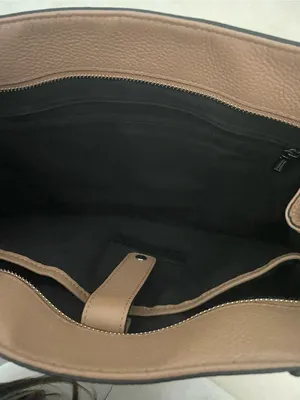 Rebecca Minkoff Side Zip Regan Leather Tote Bag Purse Tan thumbnail 6