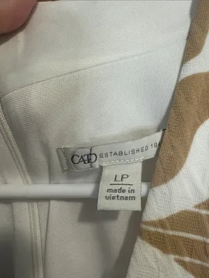 Cato Tan & White Abstract Print jumpsuit with Tie Waist Large petite thumbnail 2